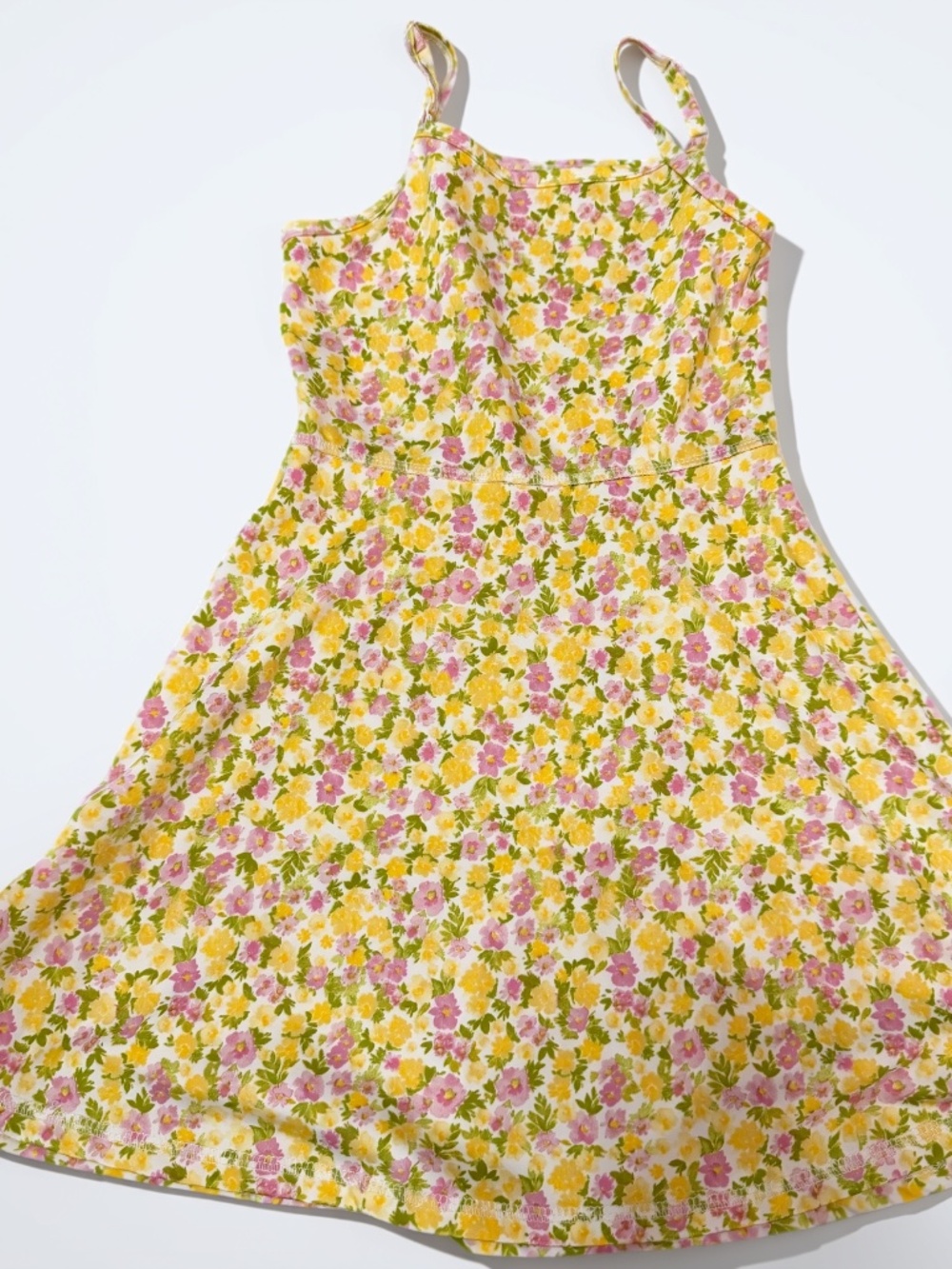 No Comment Girls 7/8 Pink Yellow Floral Fit & Flare Dress